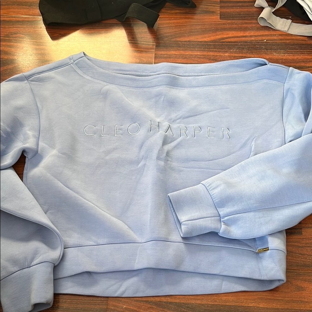 Cleo Harper Light Blue (periwinkle) off the shoulder Sweatshirt